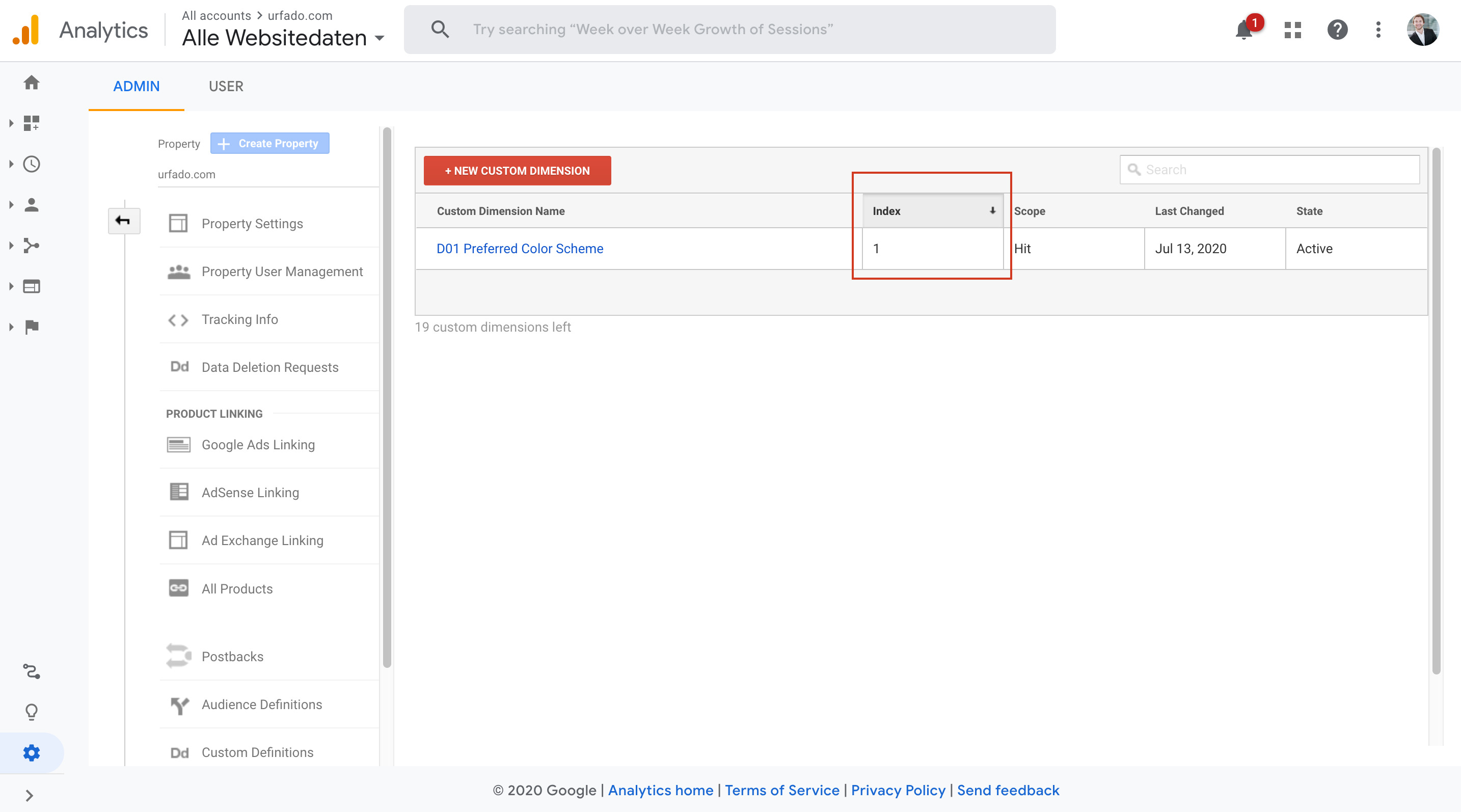 Google Tag Manager Dark Mode custom dimension