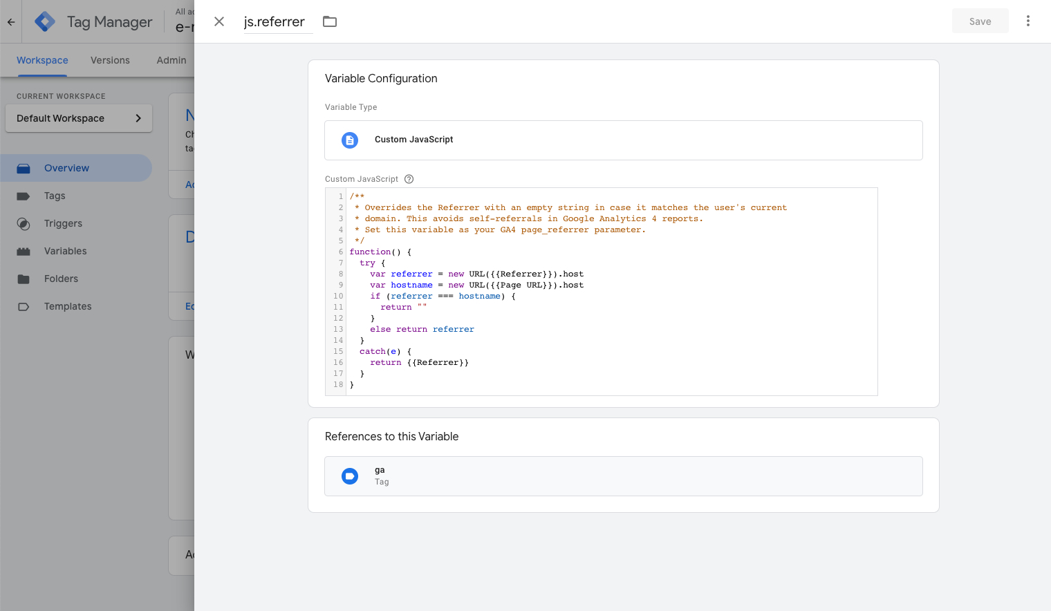 A custom JS variable in GTM
