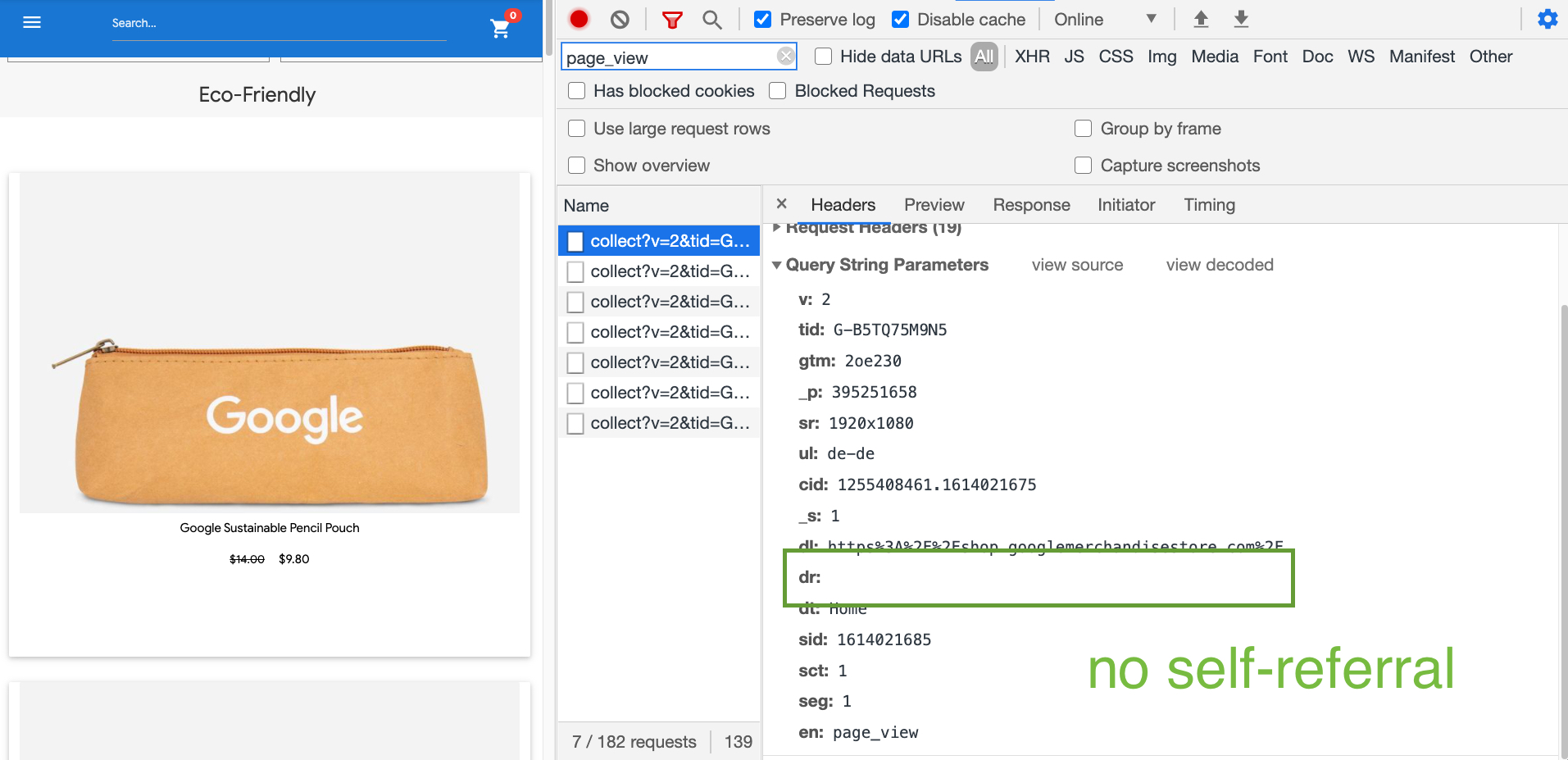 Self referral in Chrome DevTools