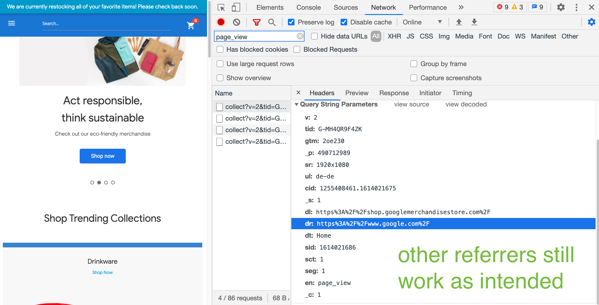Self referral in Chrome DevTools