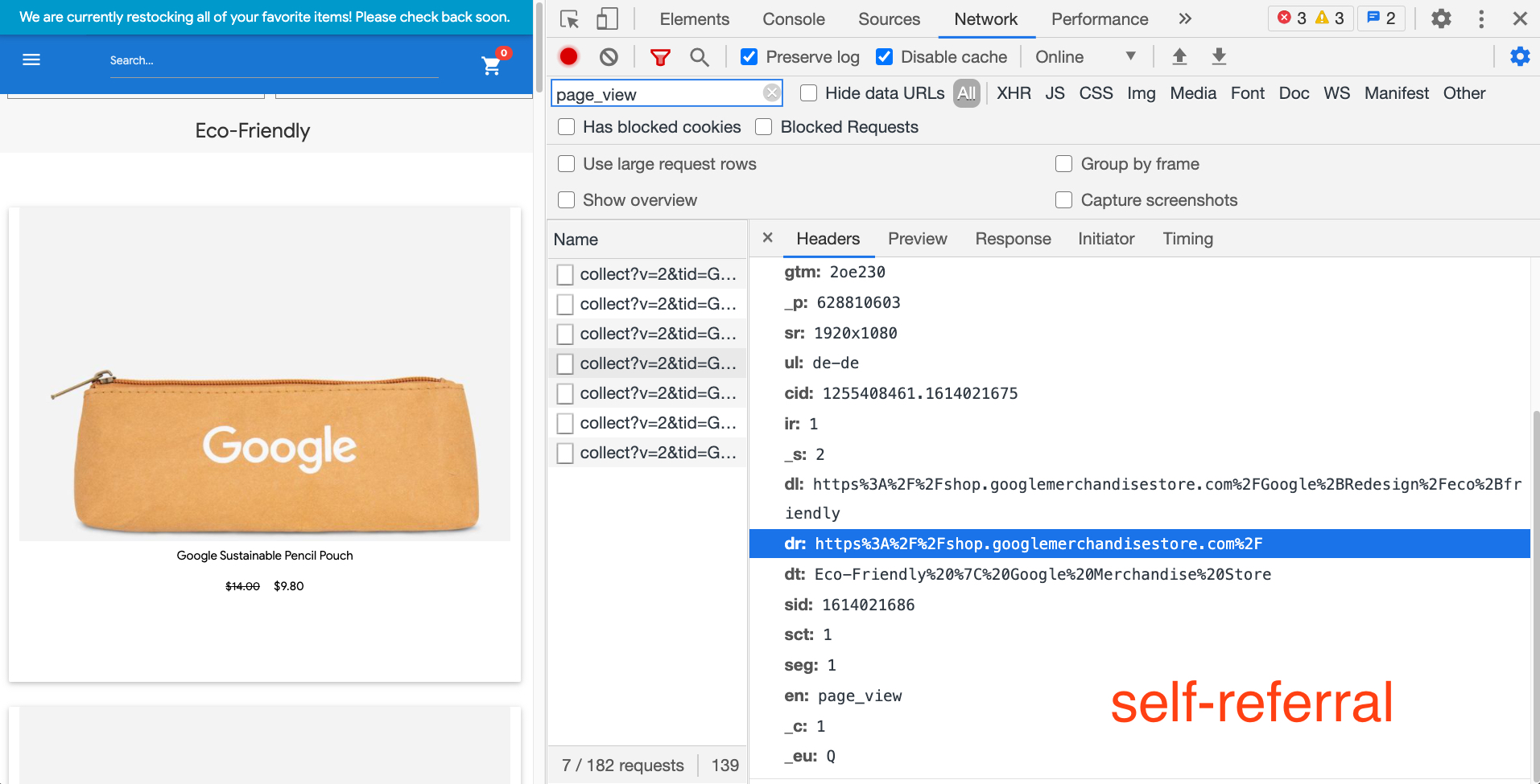 Self referral in Chrome DevTools