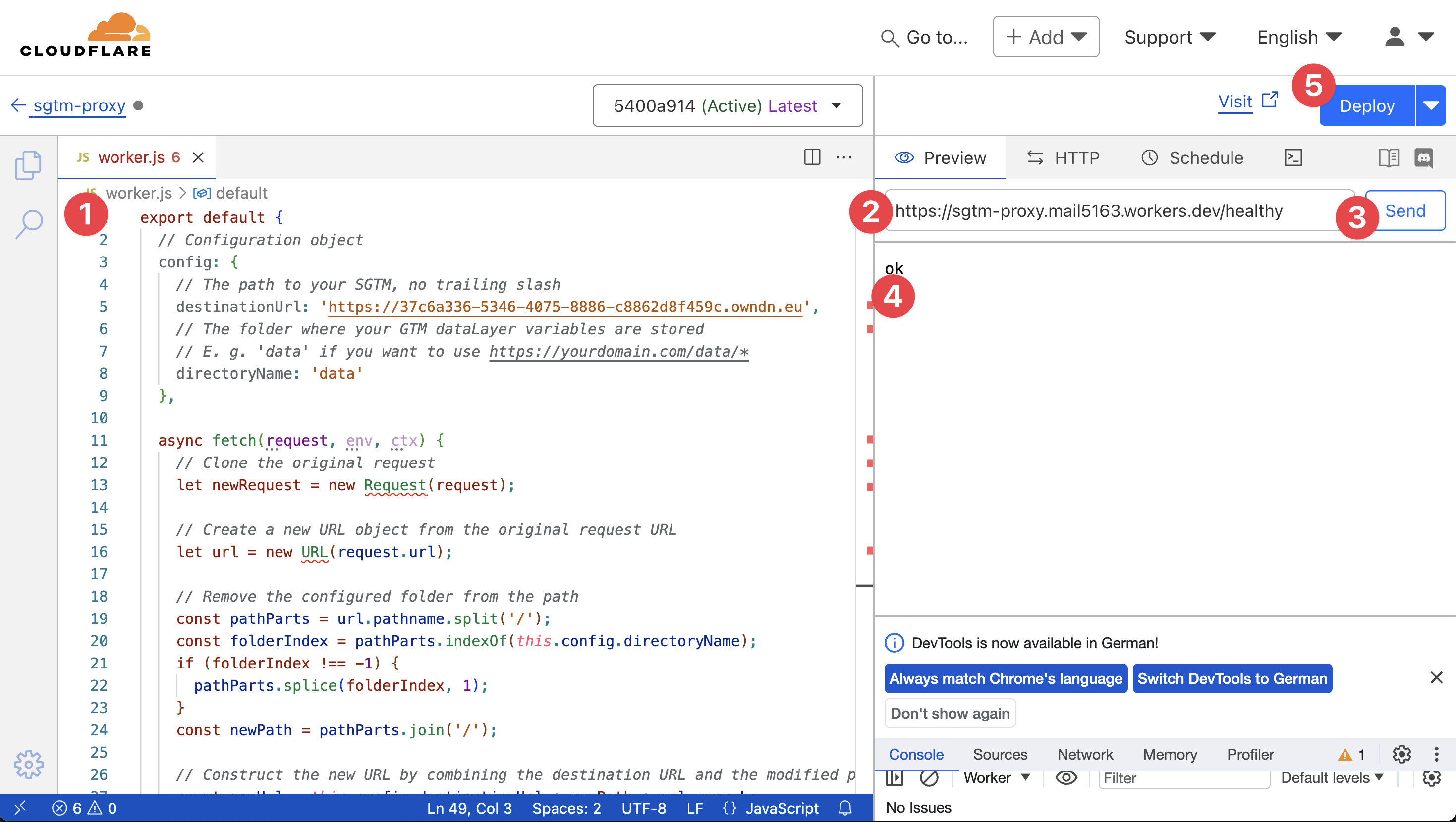 Deploy Cloudflare Worker