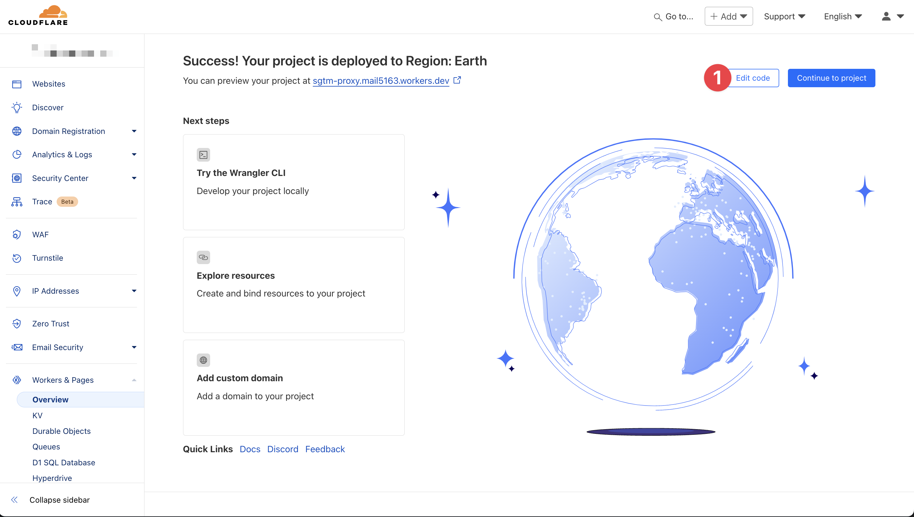 Edit Cloudflare Worker Code