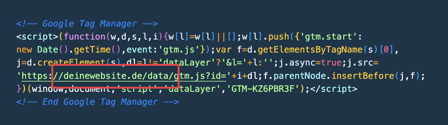Adjust GTM Container Snippet