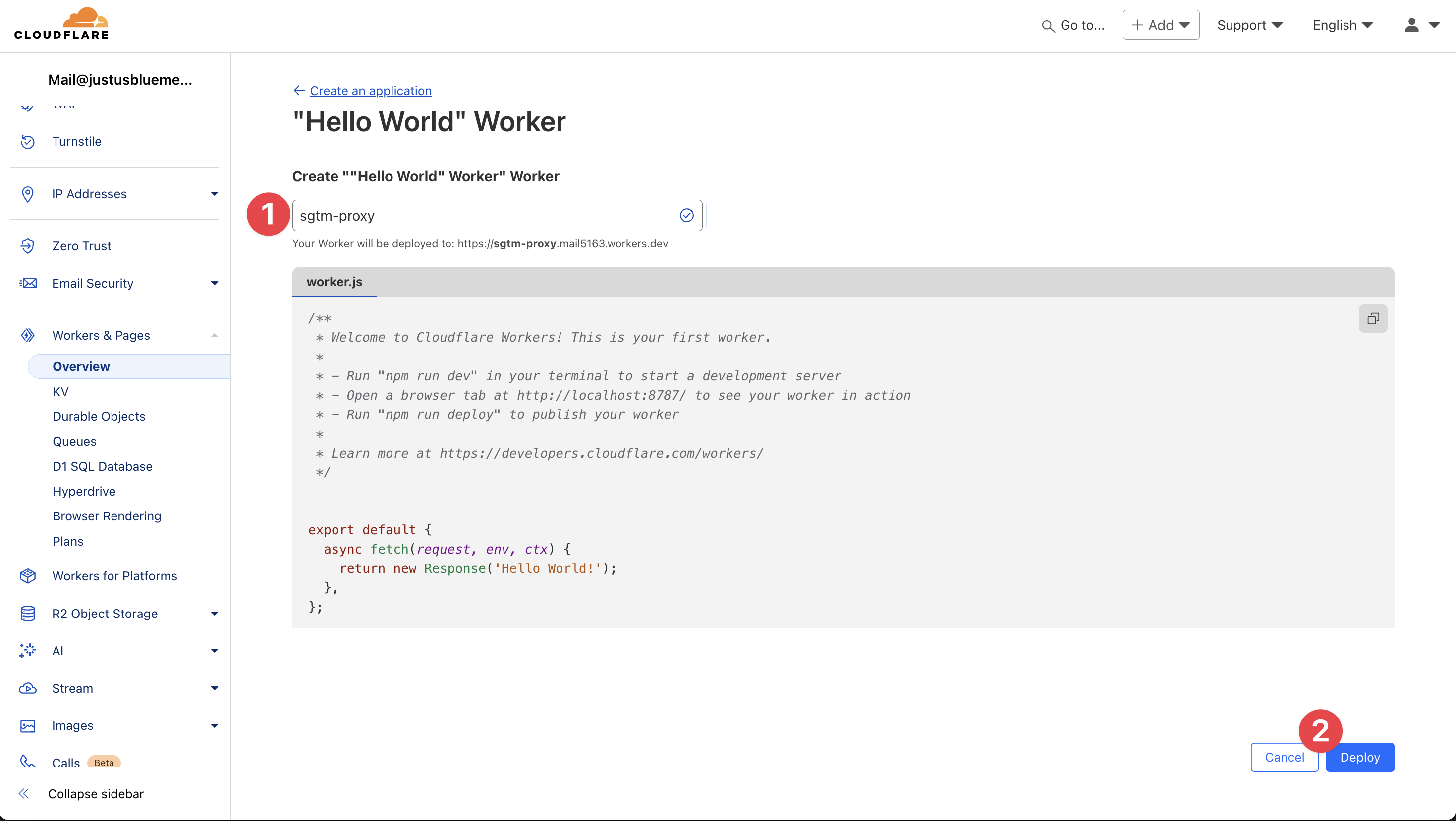 Name Cloudflare Worker