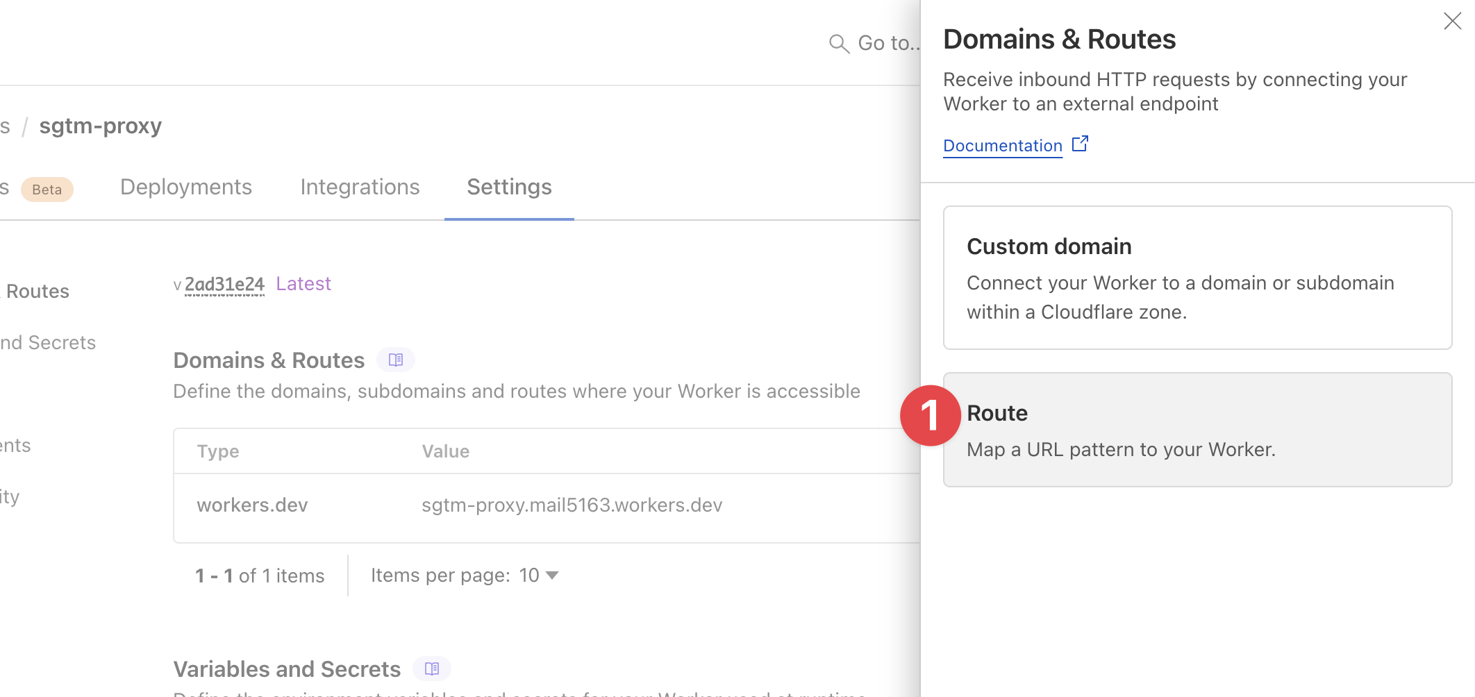 Select Cloudflare Worker Route