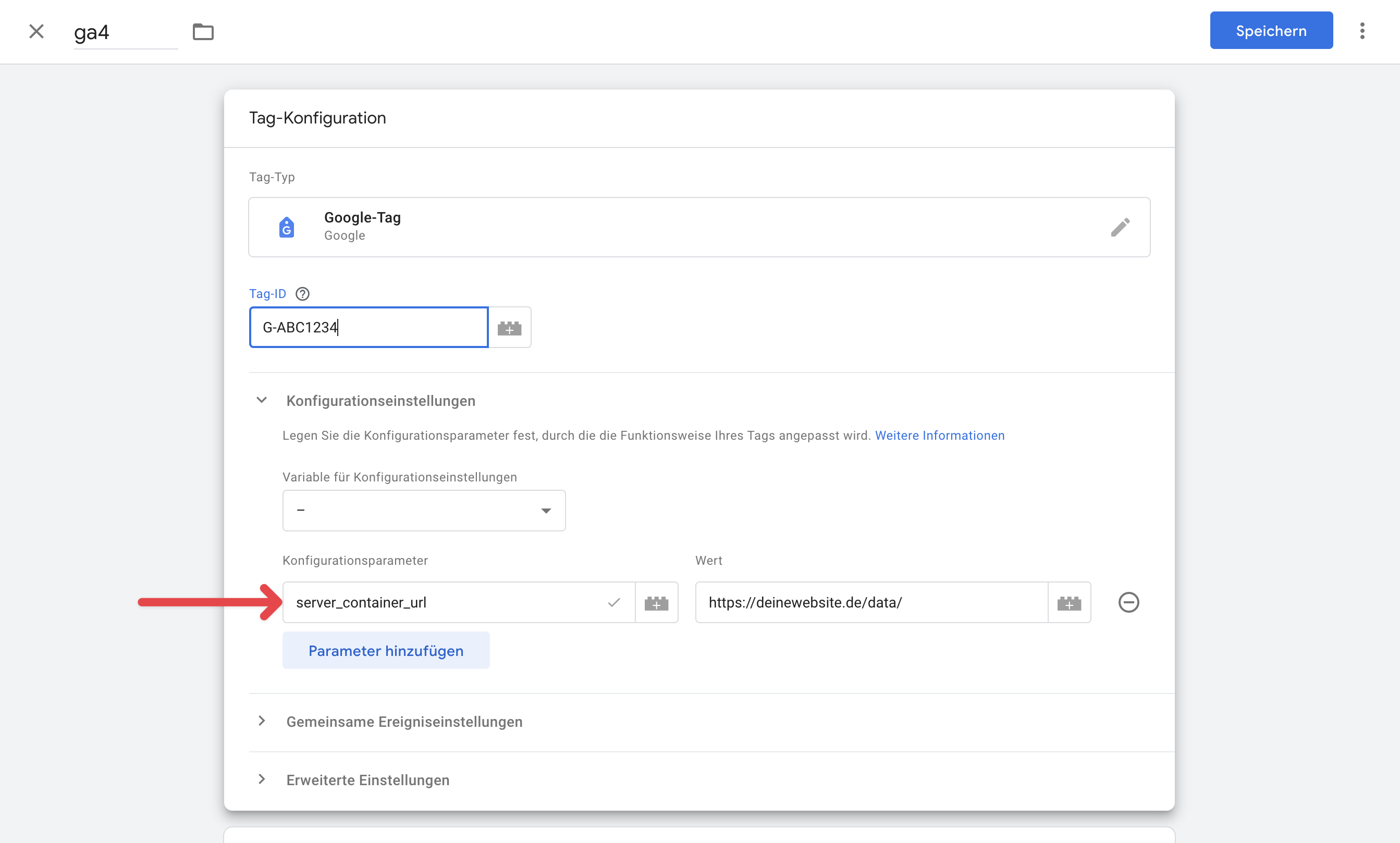 GTM Web Container server_container_url setzen