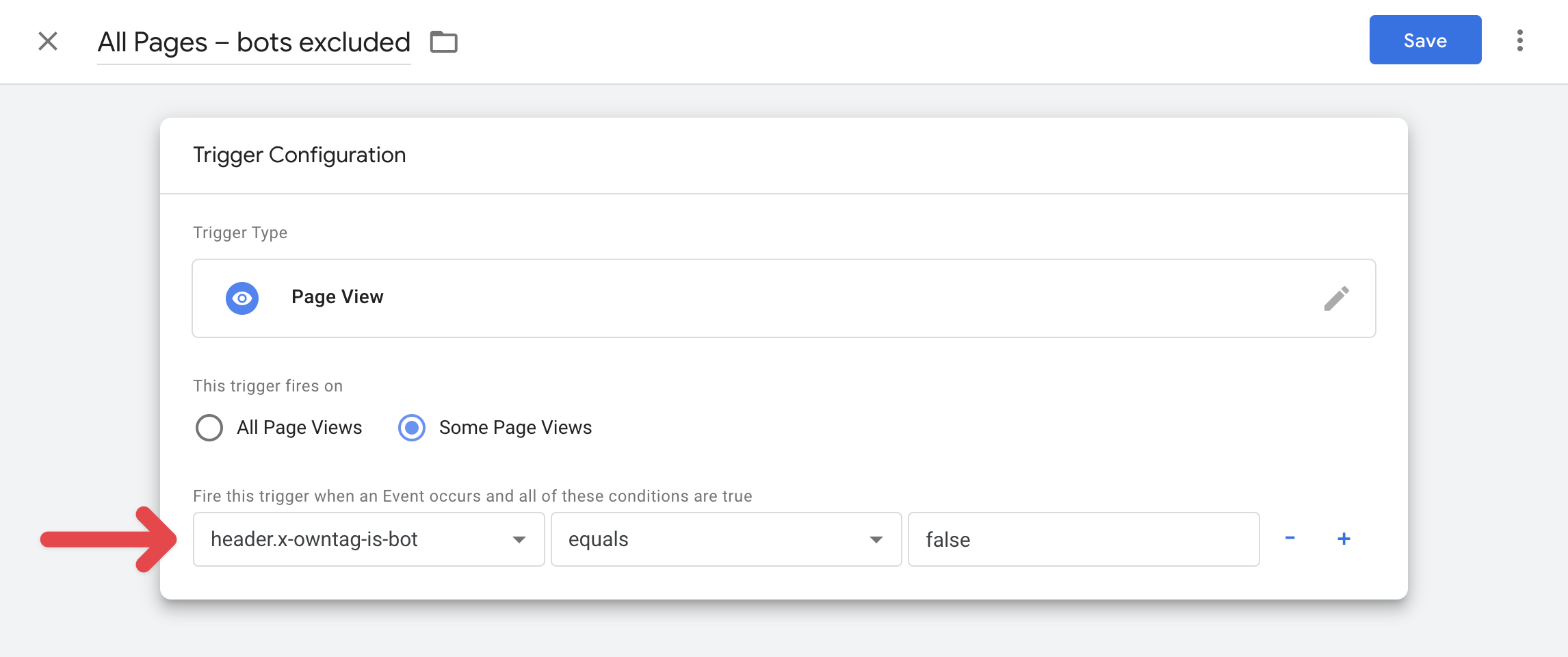 Using the bot status as a trigger criterion